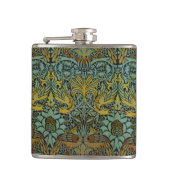 William Morris Peacock Dragon Wallpaper Flachmann (Vorderseite)