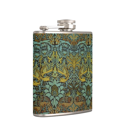 William Morris Peacock Dragon Wallpaper Flachmann (Rechts)