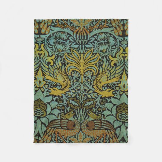 William Morris Peacock Dragon Wallpaper Fleecedecke (Vorderseite)