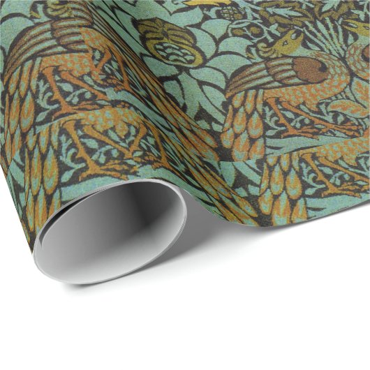William Morris Peacock Dragon Wallpaper Geschenkpapier (Rolleneckpunkt)