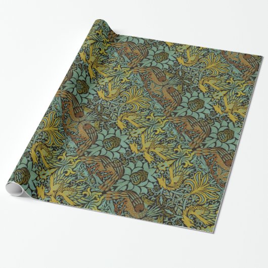 William Morris Peacock Dragon Wallpaper Geschenkpapier (Ungerollt)
