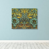 William Morris Peacock Dragon Wallpaper Leinwanddruck (Insitu (Holzboden))