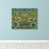 William Morris Peacock Dragon Wallpaper Leinwanddruck (Insitu (Holzboden))