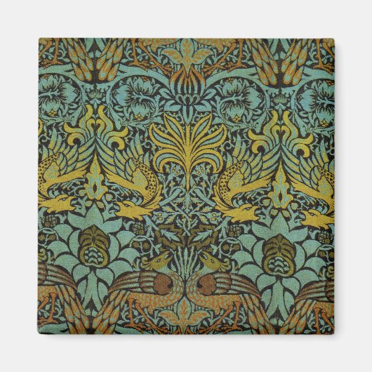 William Morris Peacock Dragon Wallpaper Magnet (Vorne)
