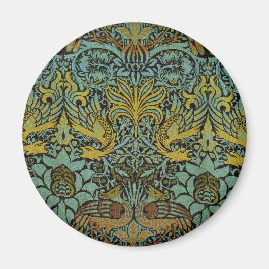 William Morris Peacock Dragon Wallpaper Magnet (Vorne)