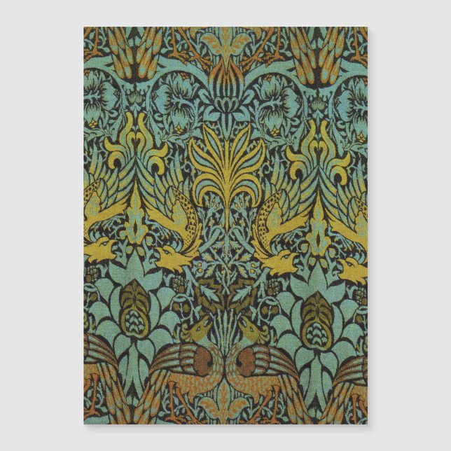 William Morris Peacock Dragon Wallpaper Magnetkarte (Vorderseite)