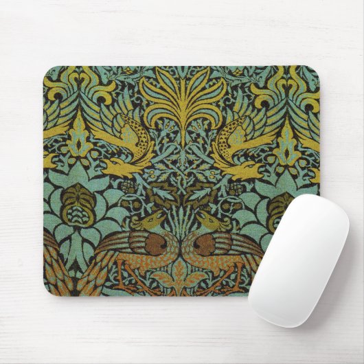 William Morris Peacock Dragon Wallpaper Mousepad (Mit Mouse)