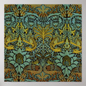 William Morris Peacock Dragon Wallpaper Poster (Vorne)