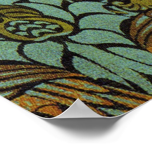 William Morris Peacock Dragon Wallpaper Poster (Ecke)