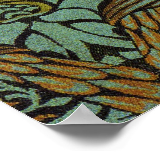 William Morris Peacock Dragon Wallpaper Poster (Ecke)