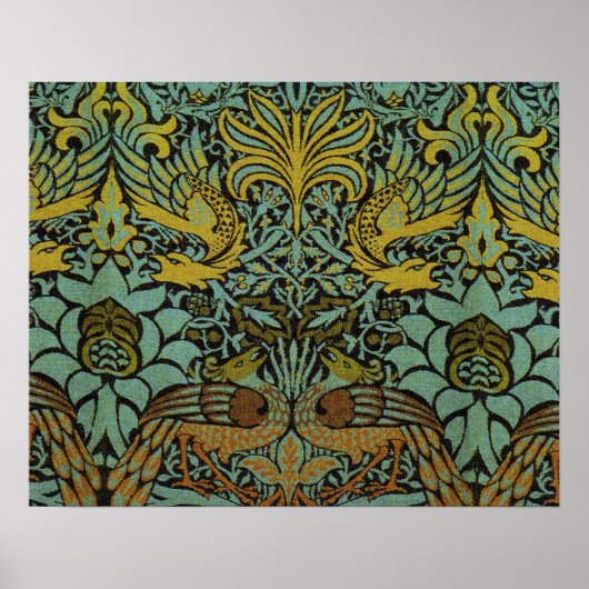William Morris Peacock Dragon Wallpaper Poster (Vorne)