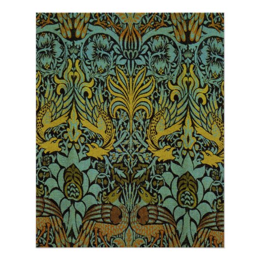 William Morris Peacock Dragon Wallpaper Poster (Vorderseite)