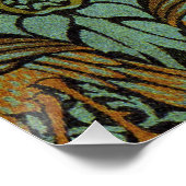 William Morris Peacock Dragon Wallpaper Poster (Ecke)