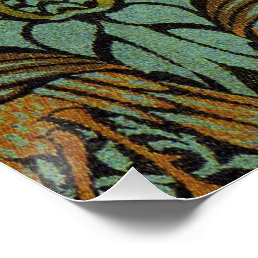 William Morris Peacock Dragon Wallpaper Poster (Ecke)