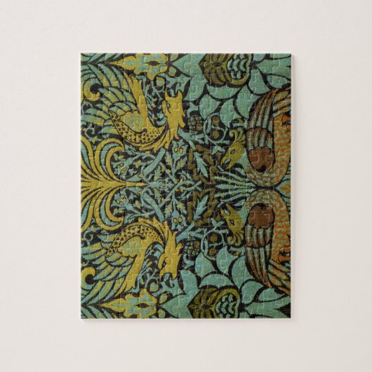 William Morris Peacock Dragon Wallpaper Puzzle (Vertikal)