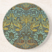 William Morris Peacock Dragon Wallpaper Sandstein Untersetzer (Vorne)