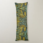 William Morris Peacock Dragon Wallpaper Seitenschläferkissen (Rückseite (Vertikal))