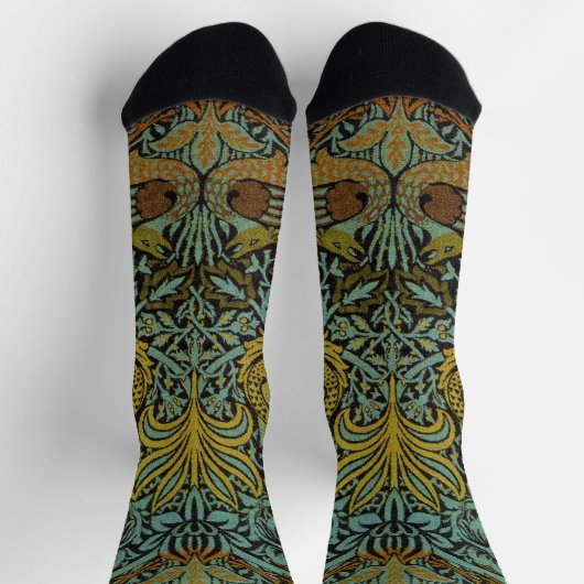 William Morris Peacock Dragon Wallpaper Socken (Oben)
