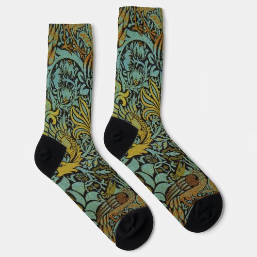 William Morris Peacock Dragon Wallpaper Socken (Rechts)