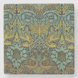 William Morris Peacock Dragon Wallpaper Steinuntersetzer