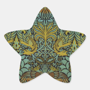 William Morris Peacock Dragon Wallpaper Stern-Aufkleber