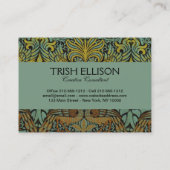 William Morris Peacock Dragon Wallpaper Visitenkarte (Rückseite)