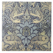 William Morris Peacock und Dragon Fliese (Vorderseite)