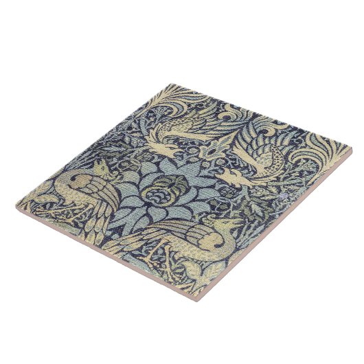 William Morris Peacock und Dragon Fliese (Seite)