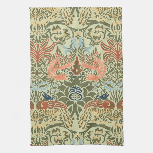 William Morris Peacock und Dragon Geschirrtuch (Vertikal)