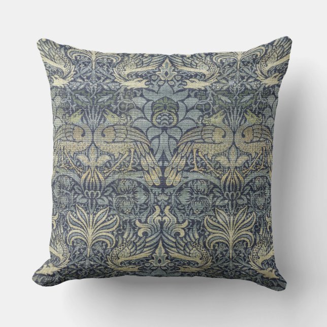 William Morris Peacock und Dragon Kissen (Vorderseite)