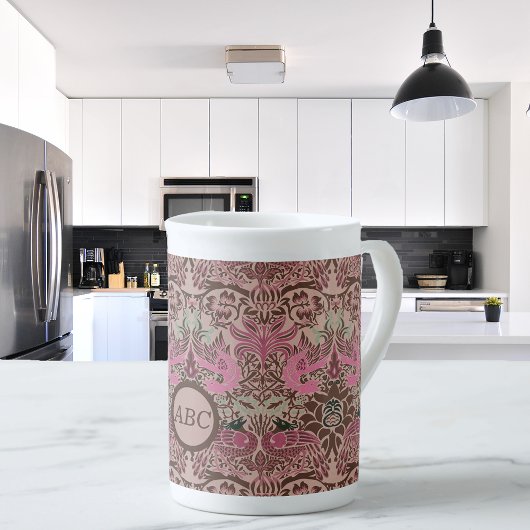 William Morris Peacock und Dragon Monogram Porzellantasse