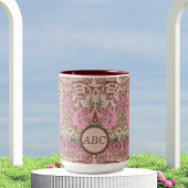 William Morris Peacock und Dragon Monogram Zweifarbige Tasse