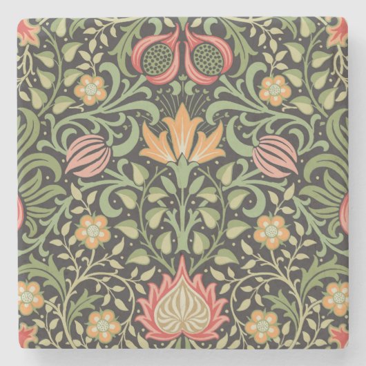 William Morris Persian Floral Antique Steinuntersetzer (Vorderseite)