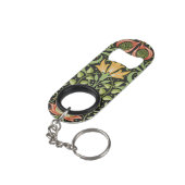 William Morris Persian Floral Botanical Design Mini Flaschenöffner (Rückseite Schrägansicht)