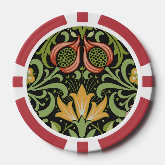 William Morris Persian Floral Botanical Design Pokerchips (Vorderseite)