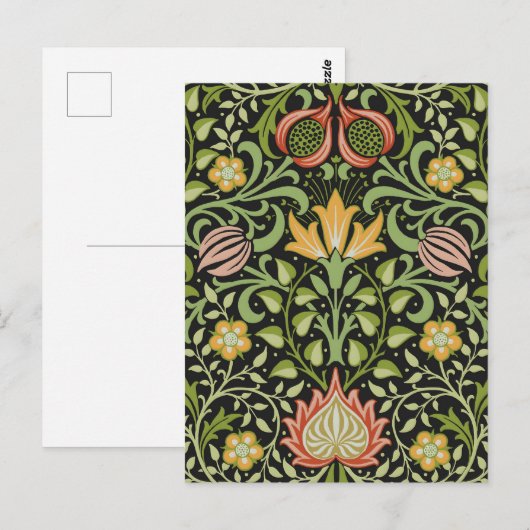 William Morris Persian Floral Botanical Design Postkarte (Vorne/Hinten)