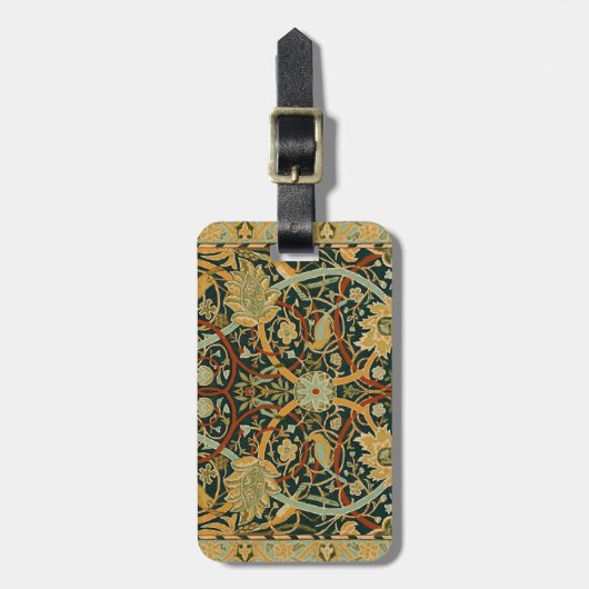 William Morris Persian Oriental Tepet Art Gepäckanhänger (Vorderseite vertikal)