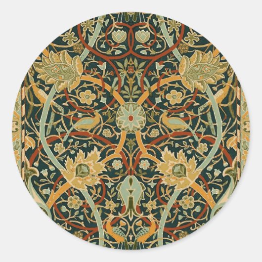 William Morris Persian Oriental Tepet Art Runder Aufkleber (Vorderseite)