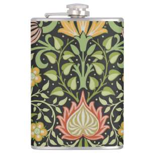 William Morris Persisch Schwarze Blumengestaltung Flachmann