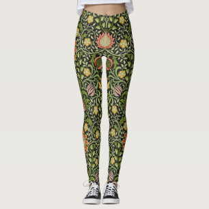 William Morris Persisch Schwarze Blumengestaltung Leggings