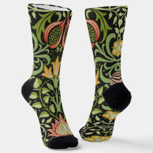William Morris Persisch Schwarze Blumengestaltung Socken