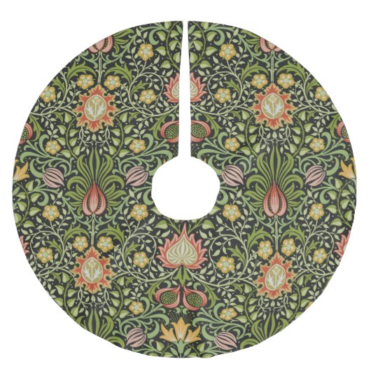 William Morris Persischer Floral Botanischer Entwu Polyester Weihnachtsbaumdecke (Vorderseite)