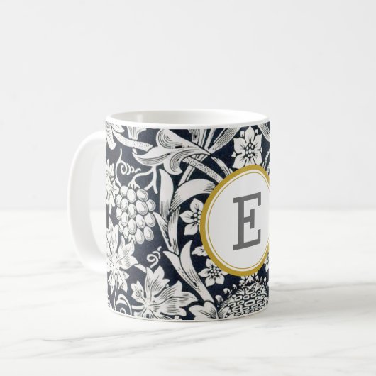 William Morris PERSONALISIERT INITIAL Kaffeetasse (Vorderseite Links)