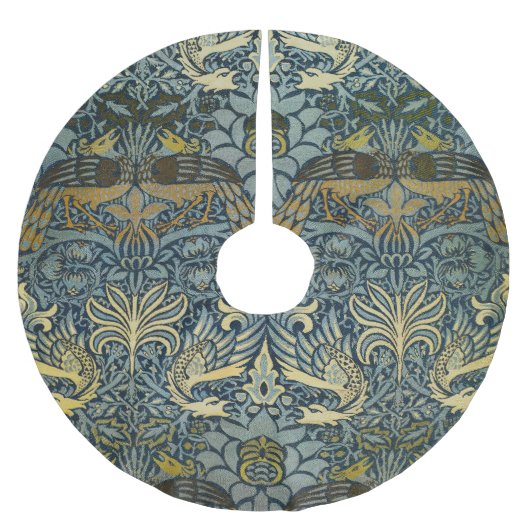 William Morris Pfau-Drache-Klassiker Polyester Weihnachtsbaumdecke (Vorderseite)