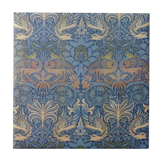 William Morris-Pfau-Entwurf Fliese (Vorderseite)