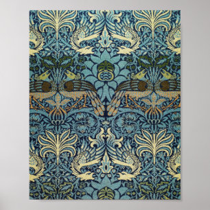 William Morris Pfau und Drache, berühmtes Muster Poster