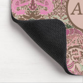 William Morris Pfau-und-Drache-Monogramm Mousepad (Ecke)
