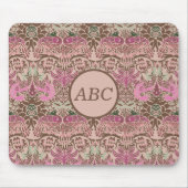 William Morris Pfau-und-Drache-Monogramm Mousepad (Vorne)
