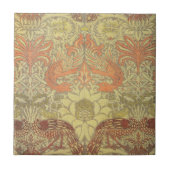 William Morris-Pfau und Drache-Muster Fliese (Vorderseite)
