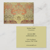 William Morris-Pfau und Drache-Muster Visitenkarte (Vorne/Hinten)